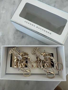 Joanna Buchanan Gold Sparkling Rhinestone Lobster Napkin Rings - Pair